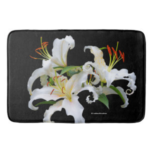 Elegant Casablanca White Oriental Lilies Badmat