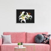 Elegant Casablanca White Oriental Lilies Canvas Afdruk (Insitu (Woonkamer))