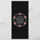 Elegant Casino Gold Poker Chip Wedding Menu (Achterkant)