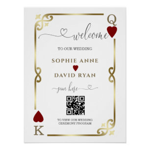 Elegant Casino Vegas Poker Wedding Welkomstbord Perfect Poster