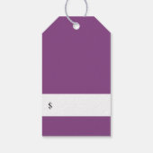 Elegant Cassis Paarse Waterverf Bloemen Prijs Labe Cadeaulabel (Achterkant)