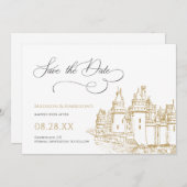 Elegant Castle, eenmaal op een momentele feilloze  Save The Date (Voorkant / Achterkant)
