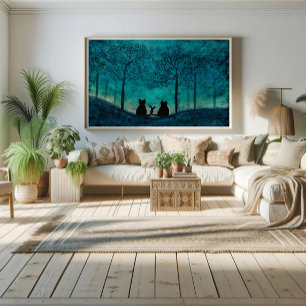 Elegant Cat Art Waterverf Schilderij Poster