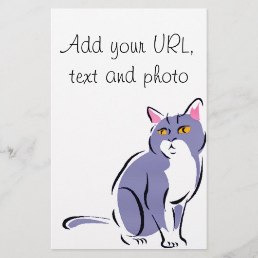 Elegant Cat Briefpapier (Voorkant)