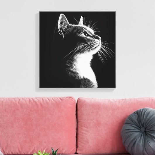 Elegant Cat Canvas Afdruk (Insitu (Woonkamer))
