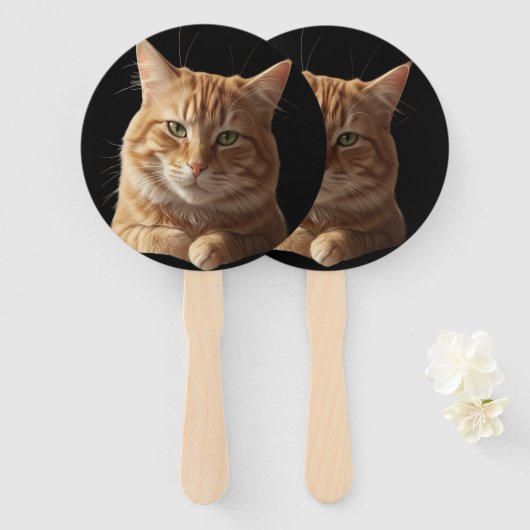 Elegant Cat Fan – Cool Style with Feline Flair Handwaaier (Voorkant en achterkant)