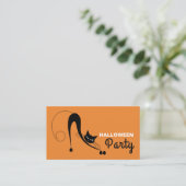Elegant Cat, Halloween Party Ticket Invitation Informatiekaartje (Staand voorkant)