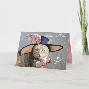 ELEGANT CAT MET BIG DIVA-PET, PINK ROSES Valentijn Feestdagen Kaart