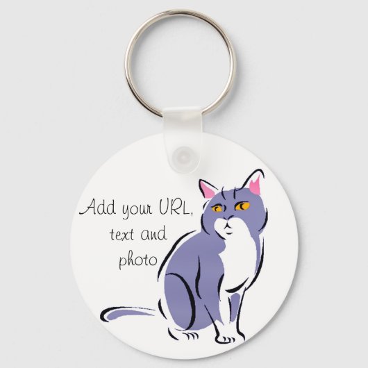 Elegant Cat Sleutelhanger (Voorkant)