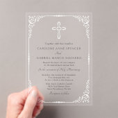 Elegant Catholic Mass Wedding Acryl Uitnodigingen (Insitu (Draagbaar))