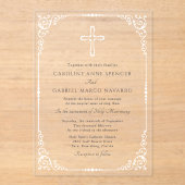 Elegant Catholic Mass Wedding Acryl Uitnodigingen (Voorkant)
