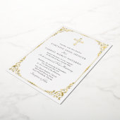 Elegant Catholic Mass Wedding Folie Uitnodiging (Gedraaid)