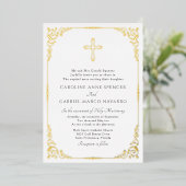 Elegant Catholic Mass Wedding Folie Uitnodiging (Staand Voorkant)