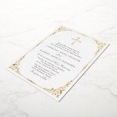 Elegant Catholic Mass Wedding Folie Uitnodiging (Gedraaid)