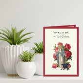 Elégant Catholique Diplôme Virgin Mary Carte Rose