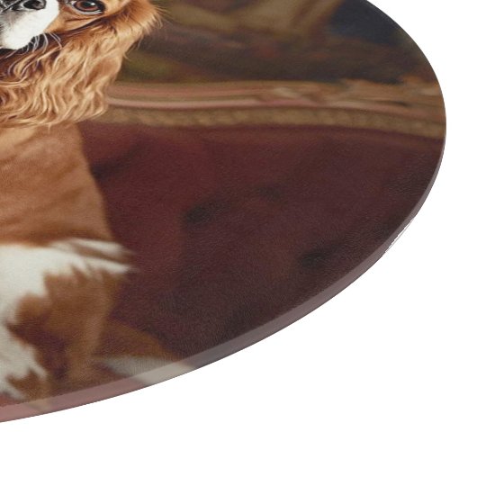 Elegant Cavalier King Charles Personalized Glass Snijplank (Hoek)