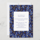 Elegant Celebration Blue Festive Hanukkah Party Kaart (Voorkant)