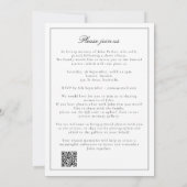 Elegant Celebration of Life Funeral Photo QR Code Kaart (Achterkant)