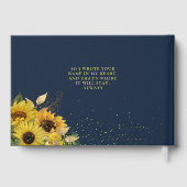 Elegant 'Celebration of Life' - Memorial Sunflower Gastenboek (Achterkant)