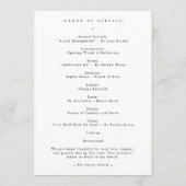 Elegant Celebration of Life Photo Funeral Program Programma (Achterkant)