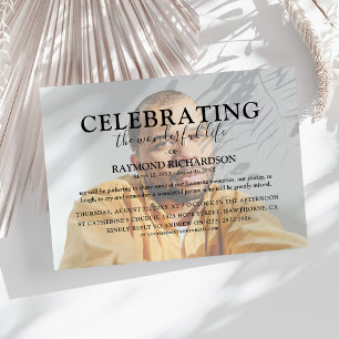 Elegant Celebration of Life Photo Overlay Funeral Kaart