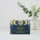 Elegant Celestial Blue & Gold Detail QR-code Informatiekaartje (Staand voorkant)