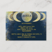 Elegant Celestial Blue & Gold Detail QR-code Informatiekaartje (Voorkant)