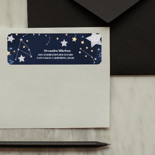 Elegant Celestial Crescent Moon Vrijgezellenfeest Etiket