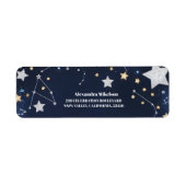 Elegant Celestial Crescent Moon Vrijgezellenfeest Etiket (Voorkant)