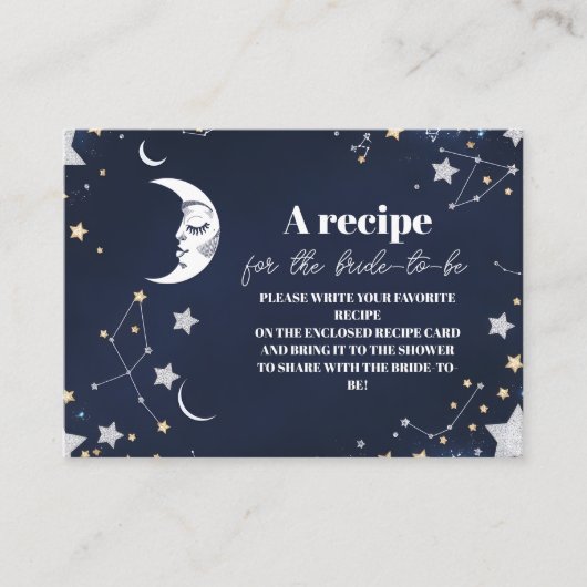 Elegant Celestial Crescent Moon Vrijgezellenfeest Informatiekaartje (Voorkant)