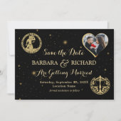 Elegant Celestial Foto Bruiloft Save the Date Kaar (Voorkant)