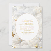 Elegant Celestial Moon and Stars Wedding Kaart (Voorkant)