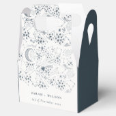 Elegant Celestial Navy Sterrennacht Moon Wedding Bedankdoosjes (Geopend)