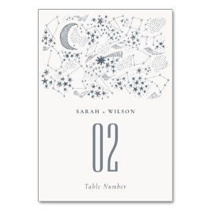 Elegant Celestial Navy Sterrennacht Moon Wedding Kaart