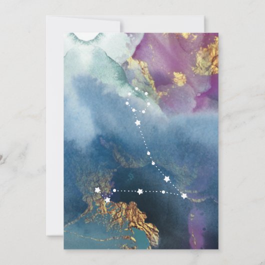 Elegant Celestial Thema Vissen Tafelnaam Kaart (Achterkant)