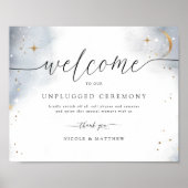 Elegant Celestial Theme Unplugged Ceremony Sign Poster (Voorkant)