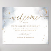 Elegant Celestial Unplugged Ceremony Sign Poster (Voorkant)