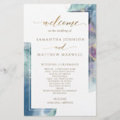 Elegant Celestial Waterverf Wedding Programme (Voorkant)