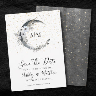 Elegant Celestial Wedding Save the Date Kaart