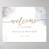 Elegant Celestial Wedding Welcome Sign Poster (Voorkant)