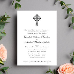 Elegant Celtic Cross Christelijke Wedding Kaart
