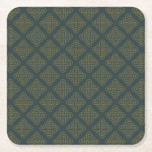 Elegant Celtic Knot Pattern Vierkante Kartonnen Onderzetter