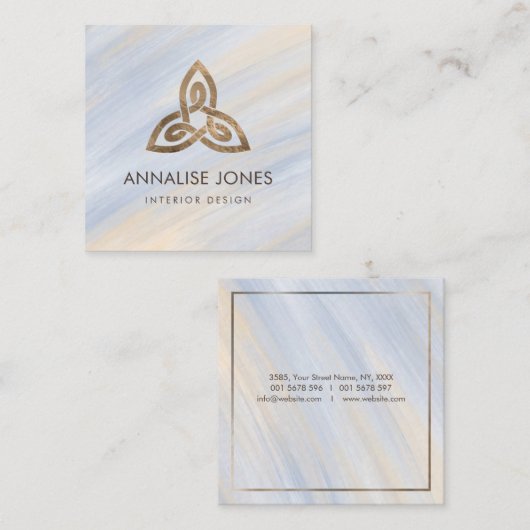 Elegant Celtic Trinity Knot Ornament Vierkante Visitekaartje (Voorkant / Achterkant)