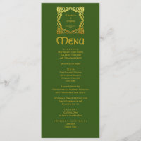 Elegant Celtic Wedding Green Faux Gold Celtic Knot