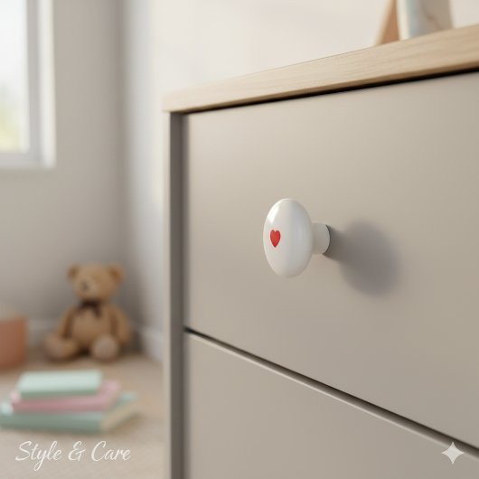 Elegant Ceramic Knob Featuring Minimalist Heart Ar Keramische Knop