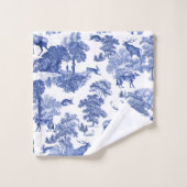 Elégant Cerf de Toile Bleu Français Vintage (Gant de toilette)