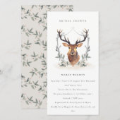 Élégant cerf floral Fête des mariées Invitation (Devant / Derrière)