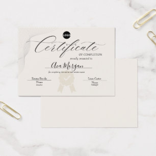 Elegant certificaat van Sjabloon Visitekaartje