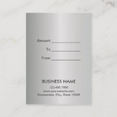 Élégant certificat cadeau Black Damask (Dos)