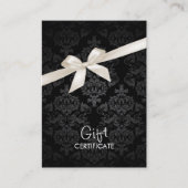 Élégant certificat cadeau Black Damask (Devant)